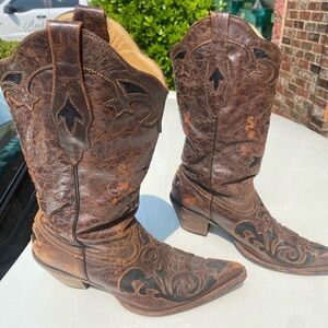 Corral Women’s Lizard Inlay Cowboy  Boots size 9.5